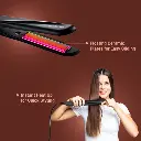 Ikonic Me Go Straight Hair Straightener | Black & Pink | Floating & Ceramic Plates | Lock Function | Quick & Easy to Use | 65 Watts