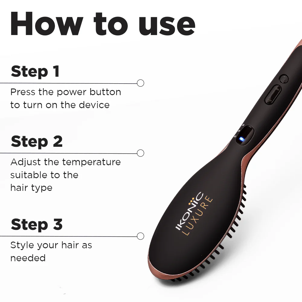Ikonic Professional Hair Straightener Hot Brush