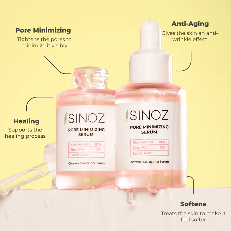 SiNOZ Pore Minimizing Serum 30 ml | with Niacinamide 10% Zinc PCA 2% and Lactic Acid