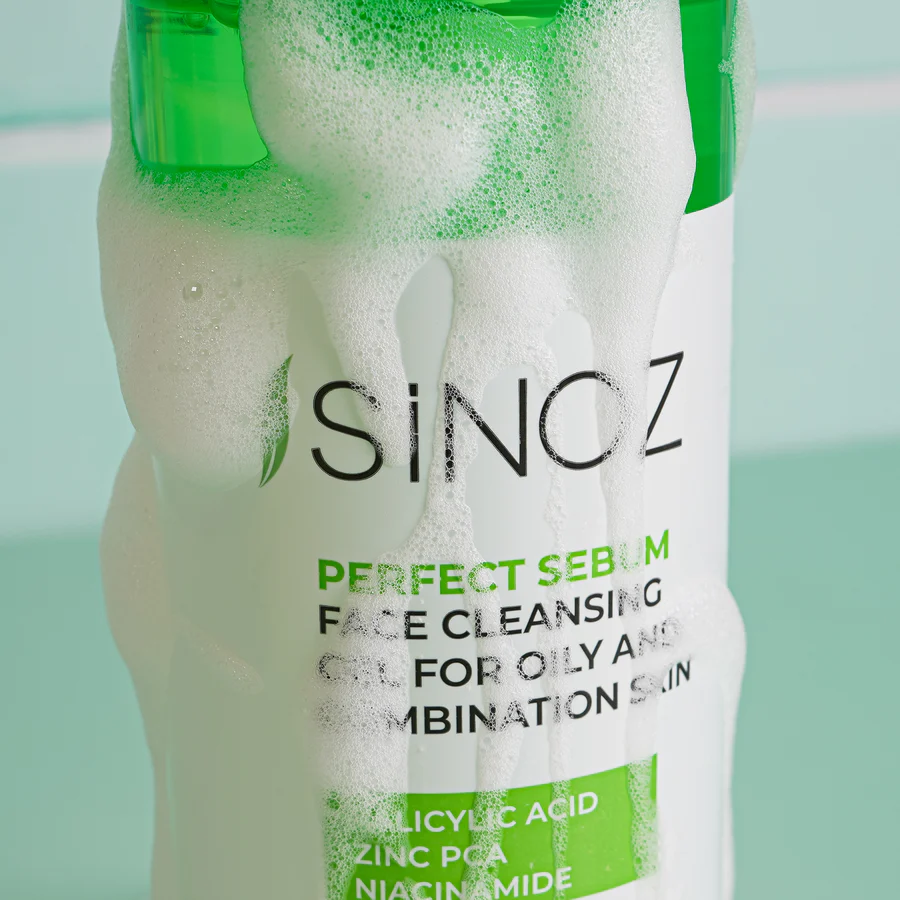 SiNOZ Perfect Sebum Face Cleansing Gel 400 ml | for Oily and Combination Skin