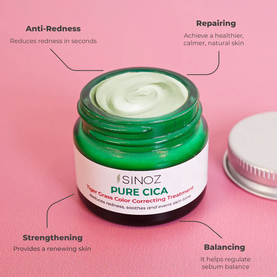 Sinoz Pure Cica Tiger Grass Color Correcting Treatment Cream 15 ml