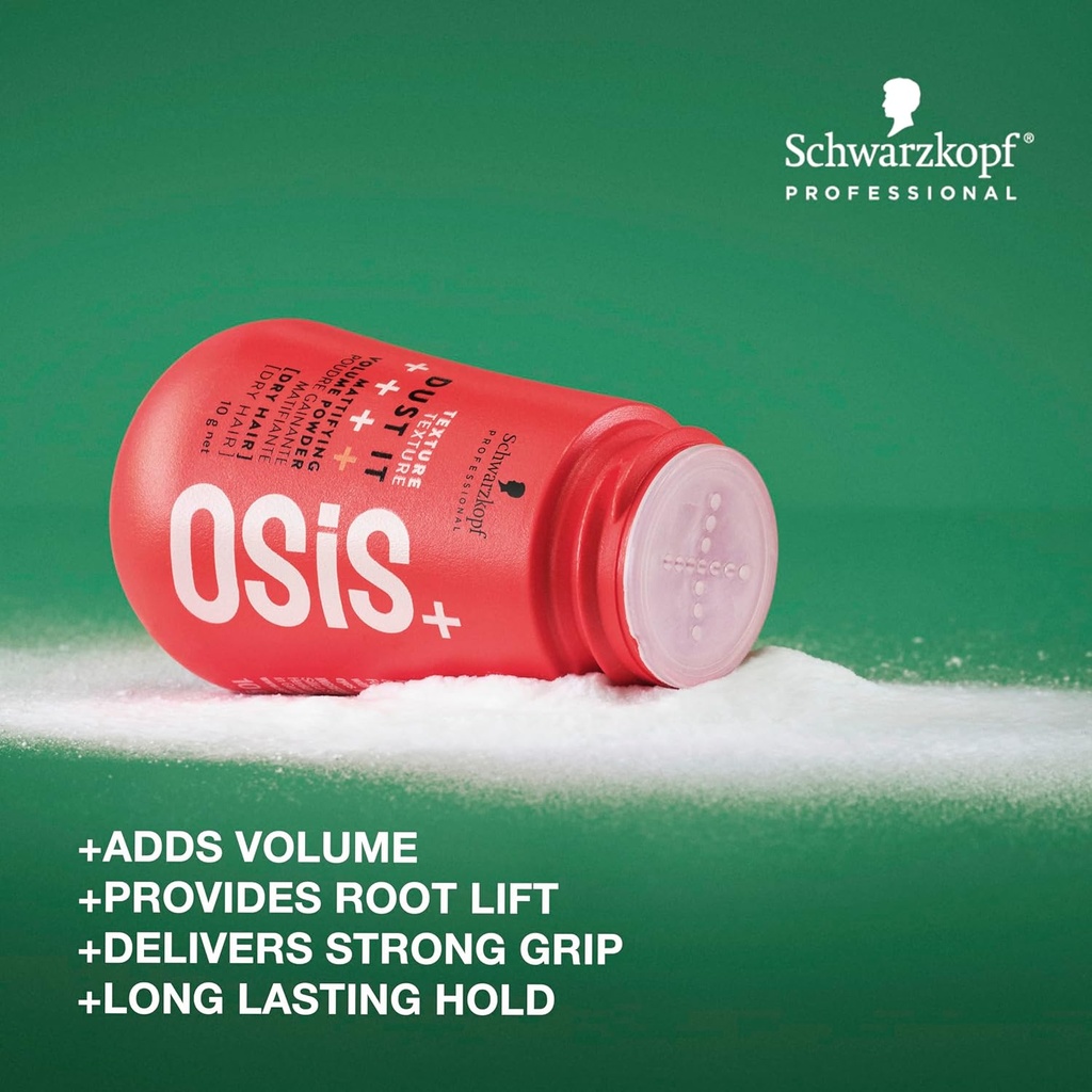 Schwarzkopf Professional Osis+ Dust It Mattifying Volume Hair Styling Powder 10g | Texture | On Dry Hair | Strong Hold | Volume and Root Lift
