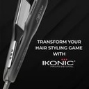 IKONIC Pro Titanium Shine Black Hair Straightener with Professional PTC and Dual Ceramic Heaters for Longer, Thicker, and Afro Caribbean Hair