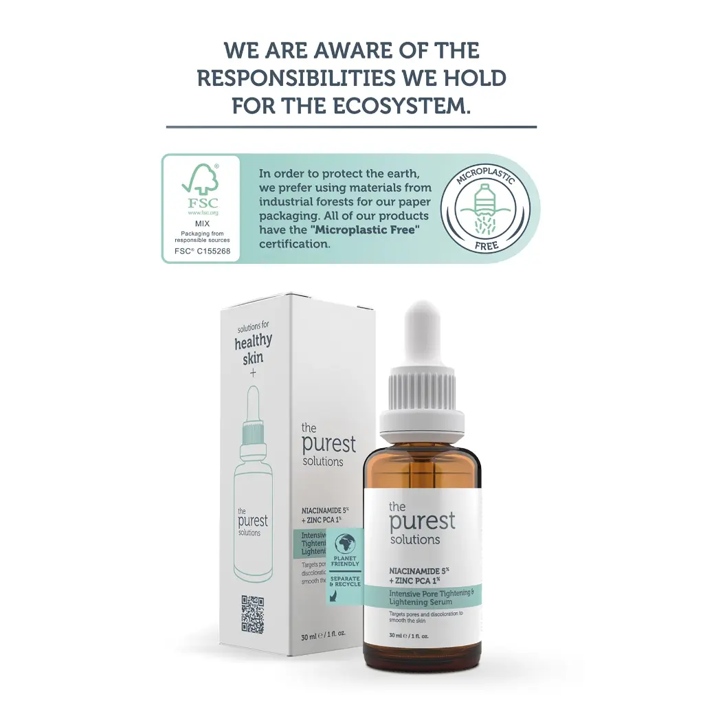 The Purest Solutions Niacinamide 5% + Zinc PCA 1% Intensive Pore Tightening & Lighting Serum - 30ml