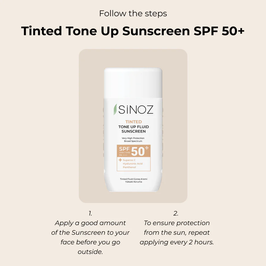  Sinoz Tinted Tone Up Fluid Sunscreen SPF 50 + 50ml