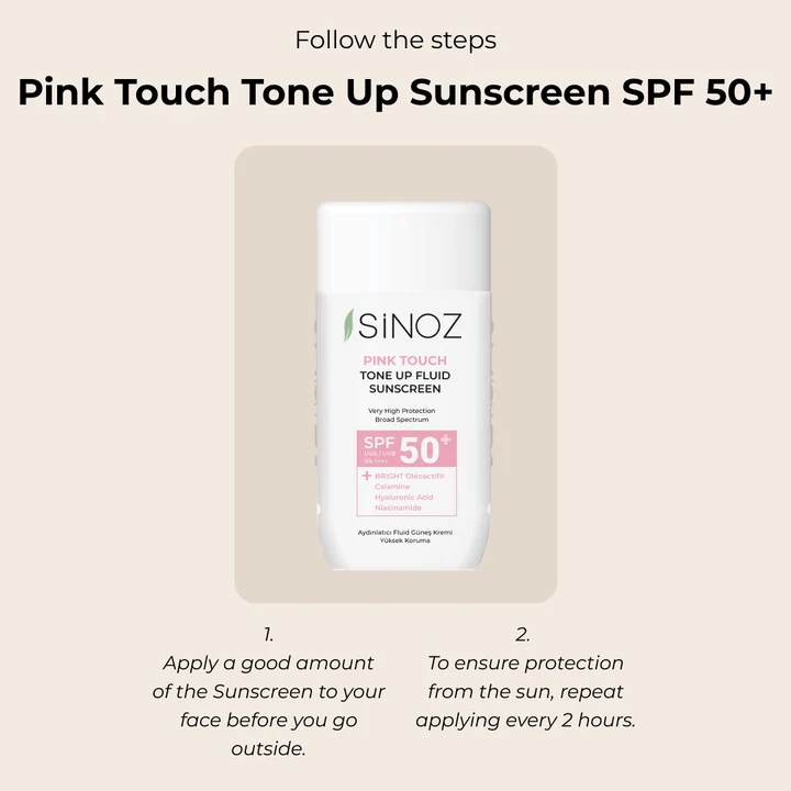 Sinoz Pink Touch Tone Up Fluid Sunscreen SPF 50 + 50ml
