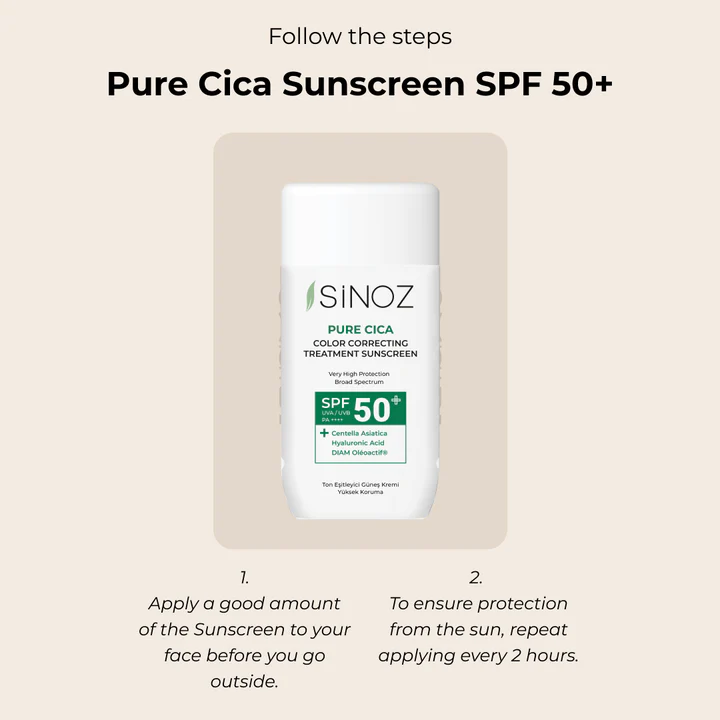 Sinoz Pure Cica Color Correcting Fluid Sunscreen SPF 50 + 50ml
