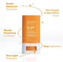The Purest Solutions Barrier Repairing and Soothing, High Sun Protection Stick SPF 50, 17 g.