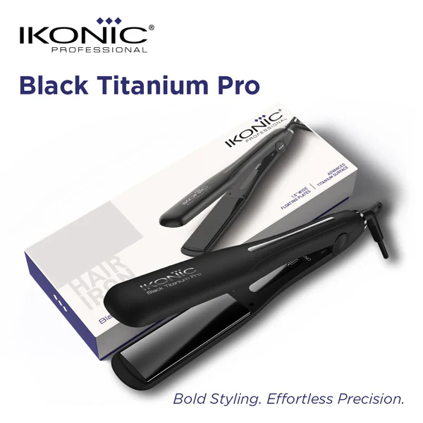 Ikonic Hair Straightener - Black Titanium Pro