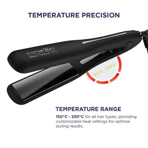 Ikonic Hair Straightener - Black Titanium Pro