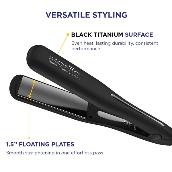 Ikonic Hair Straightener - Black Titanium Pro
