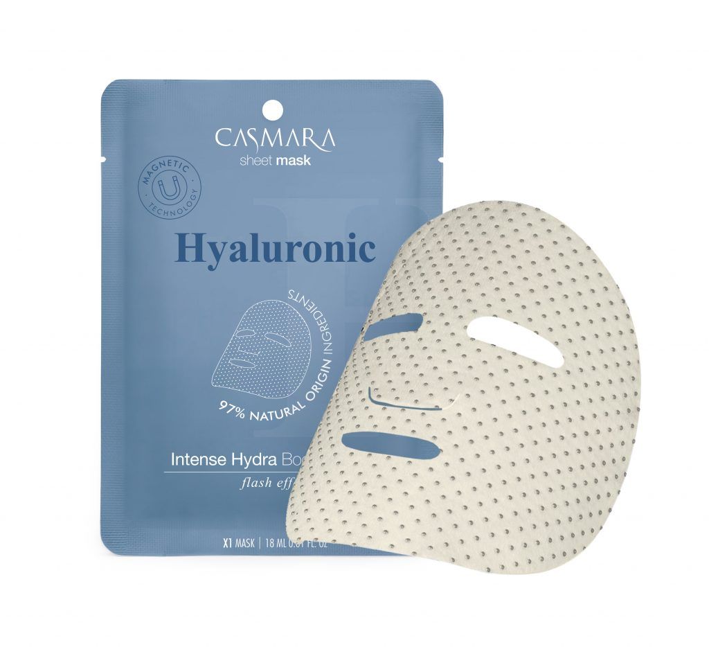 Casmara Hyaluronic Sheet Mask 18ml - Intense Hydra Booster Mask (Flash effect) - 97% Natural Origin Ingredients (Magnetic Technology)