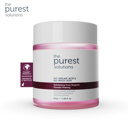 The Purest Solutions Exfoliating Fruit Enzyme Powder Peeling 55g | 0.6% Azelaic Acid | 0.2% Malic Acid